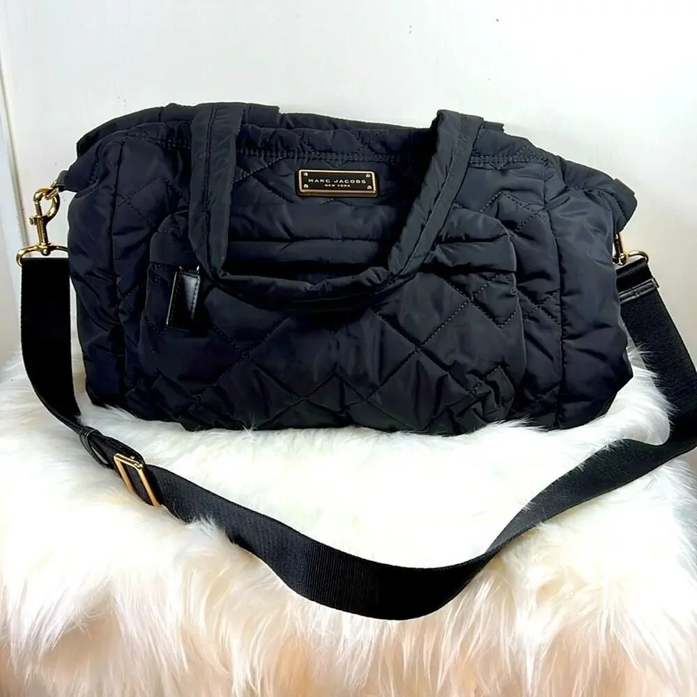 Marc Jacob’s Black Crossbody Nylon Quilted Diaper Travel Tote Bag